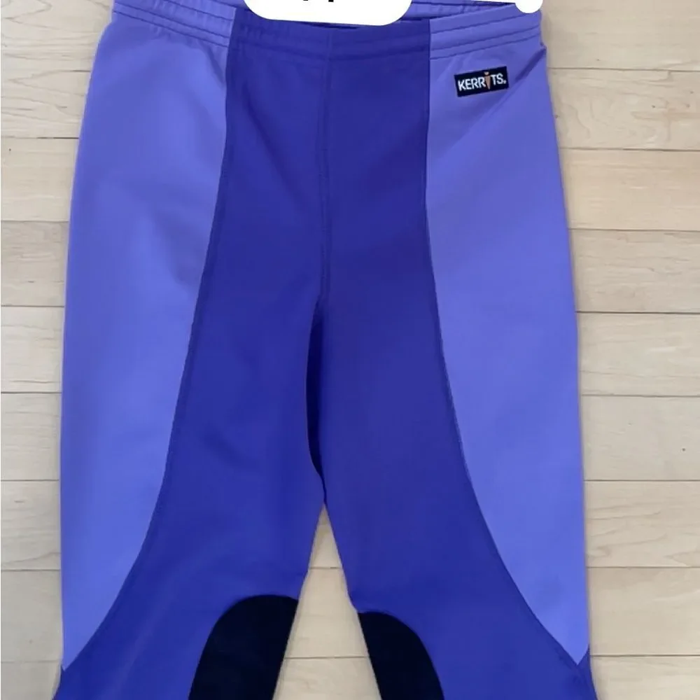 Kerrits  Kids Flow Rise Riding  Tights in Purple and Black XL